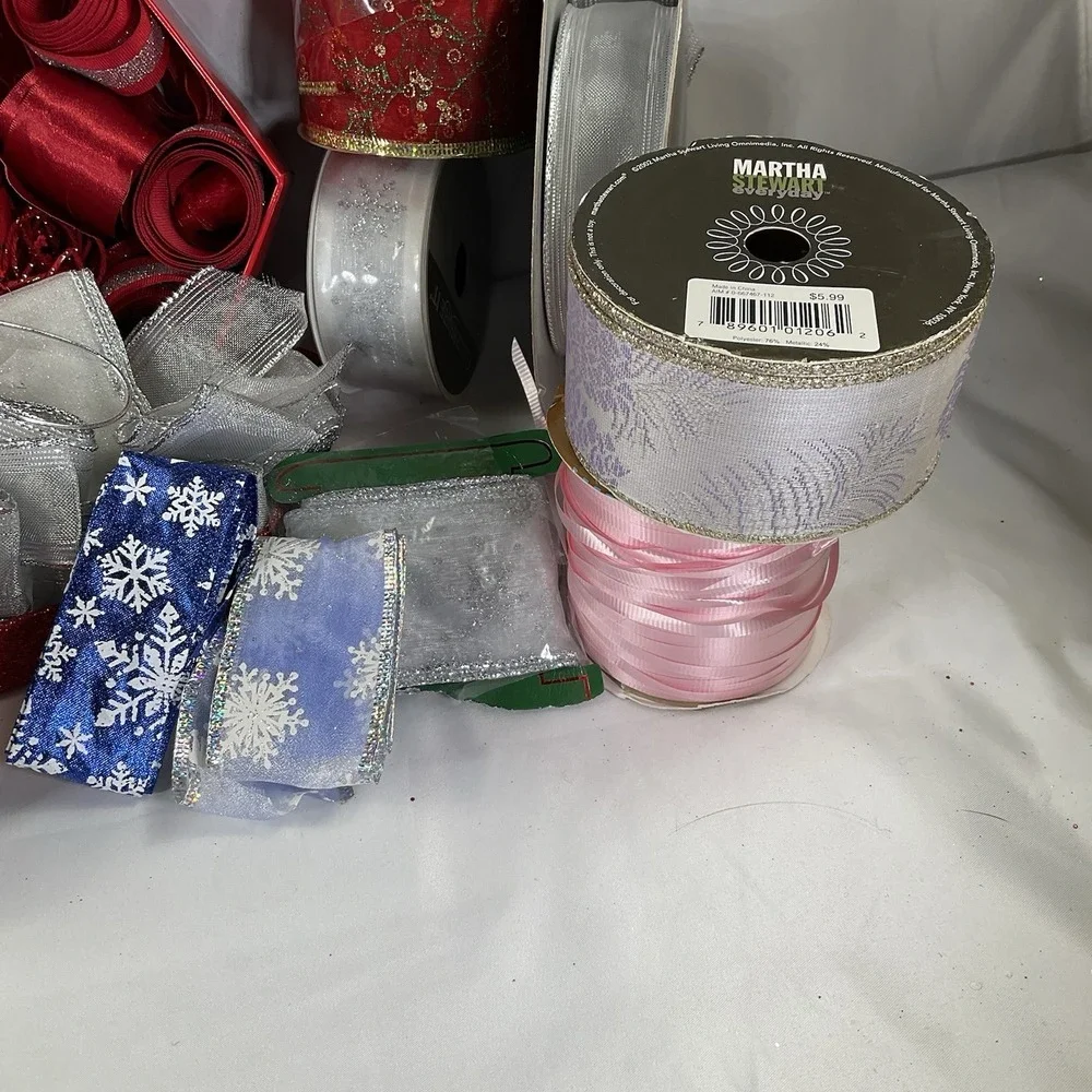 Large Ribbon Lot. Christmas Ribbon, Balloon Ribbon, Textured Ribbon All Colors